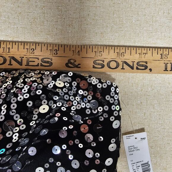 Vintage Trixxi Womens Sequin Dress Size 13 Sweetheart Neck Y2K Whimsigoth HOCO - Picture 5 of 7